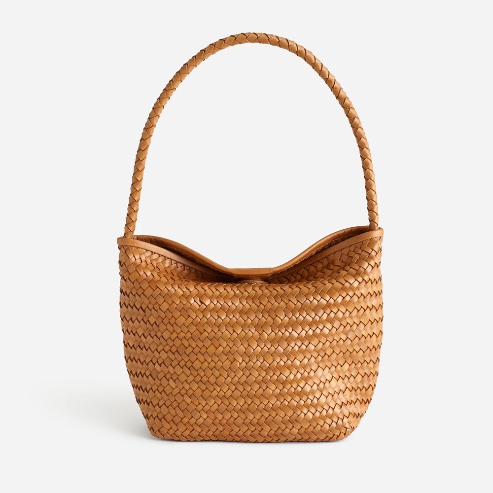 Madewell 100% leather The Handwoven Shoulder Bag - Elegant Tan Woven Women's Bag